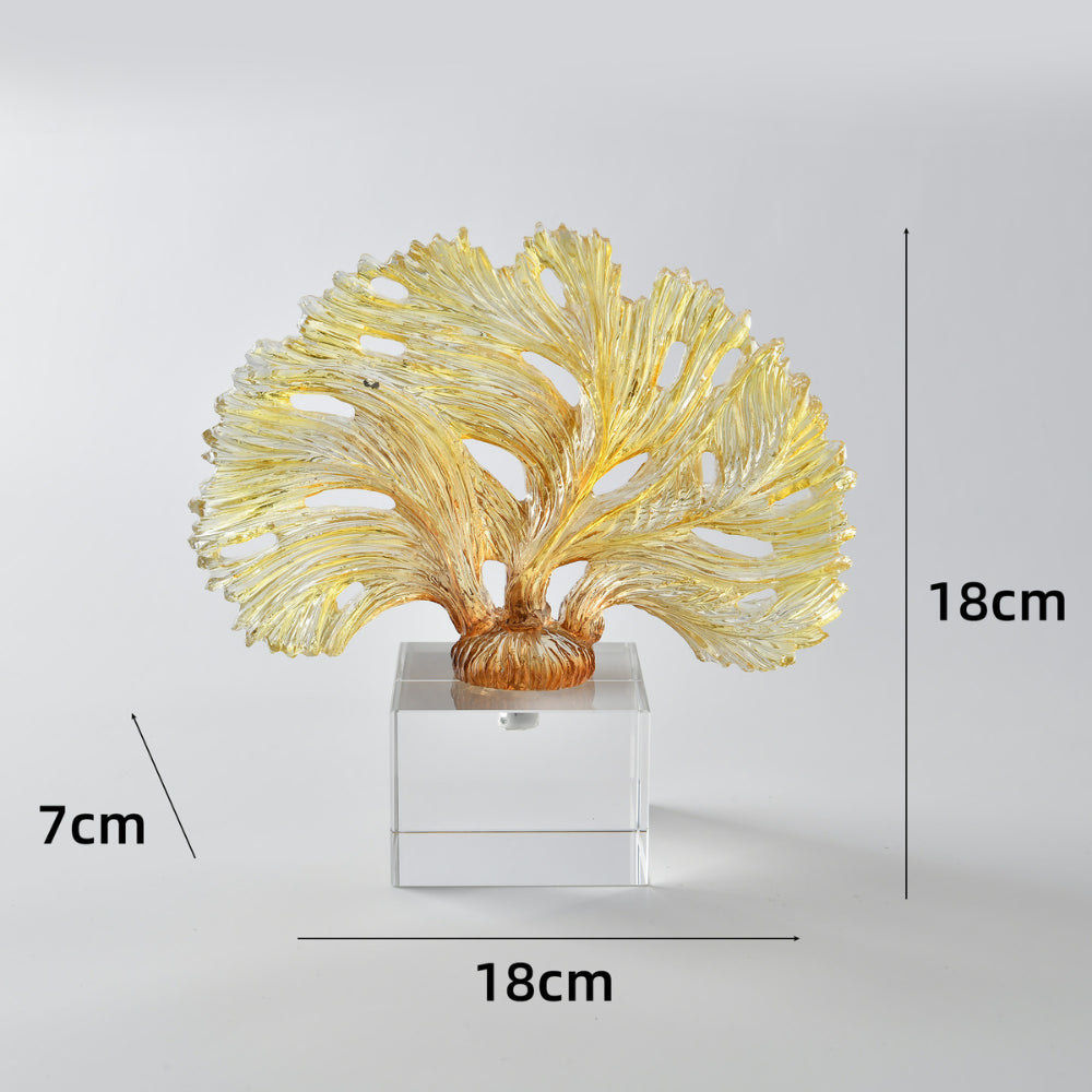 Golden Coral Accent Sculpture