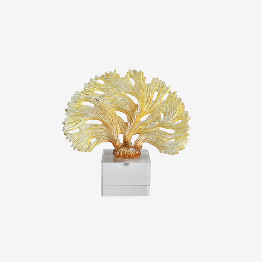 Golden Coral Accent Sculpture
