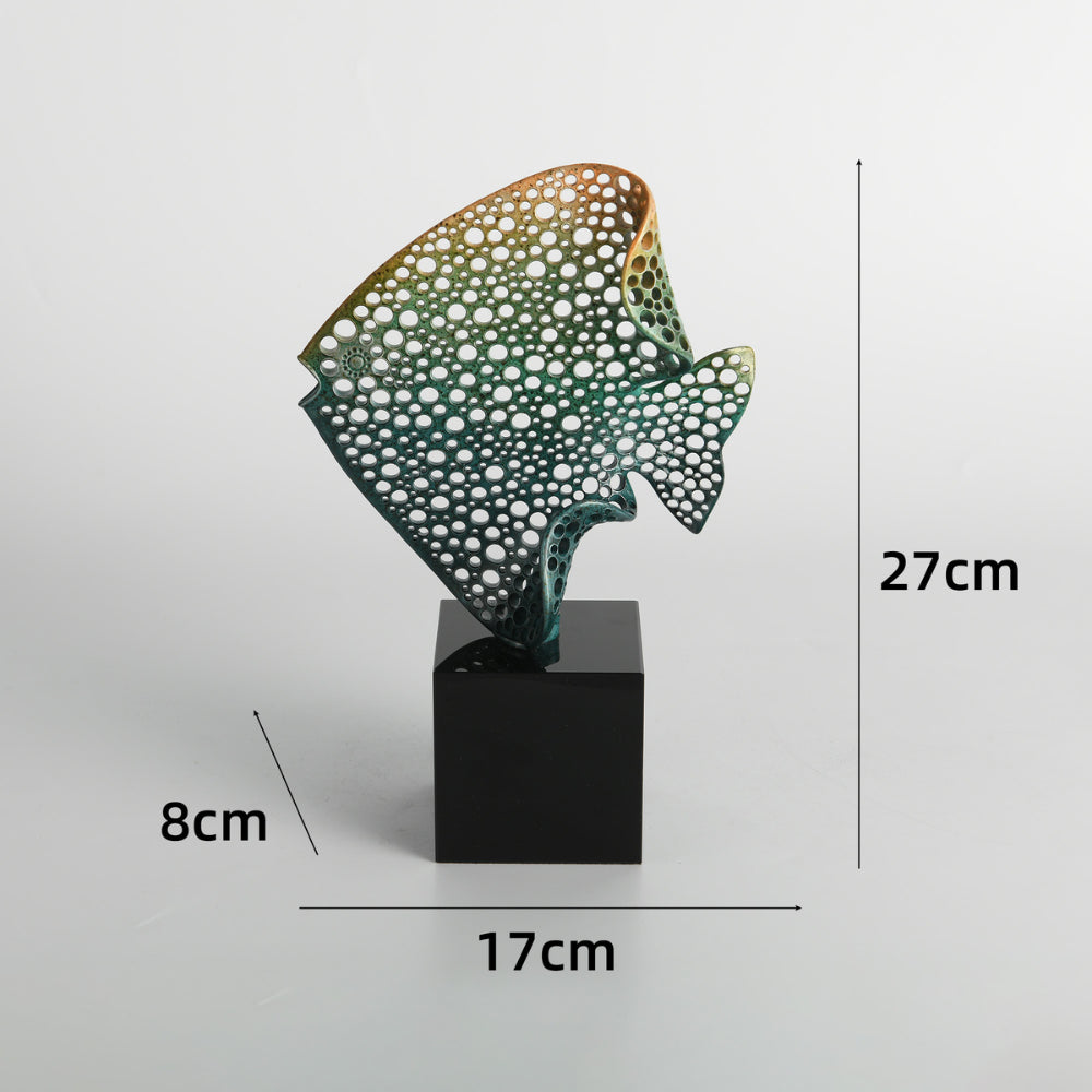 Aqua Lattice Fish Sculpture