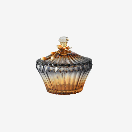 Amber Luxe Glass Storage Jar