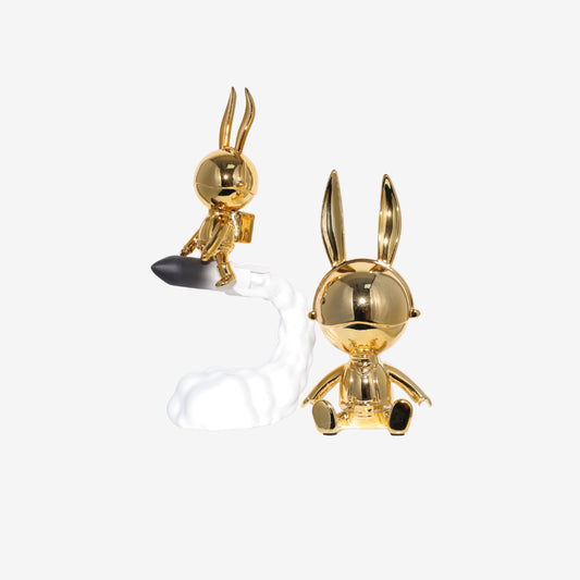 Modern Gold Abstract Sculpture Set