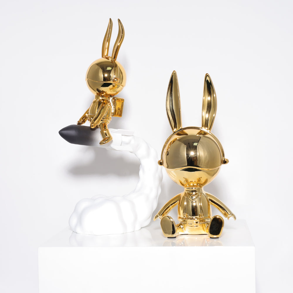 Modern Gold Abstract Sculpture Set