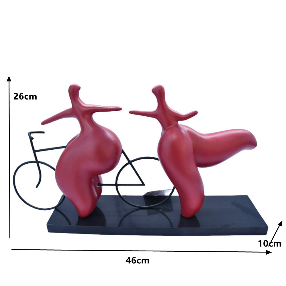Abstract Cycling Sculpture Resin Metal Marble