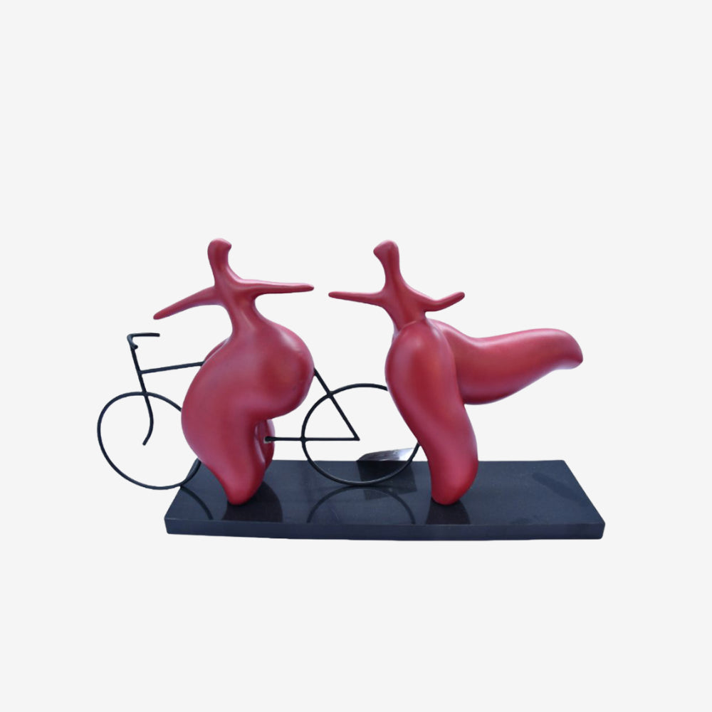 Abstract Cycling Sculpture Resin Metal Marble