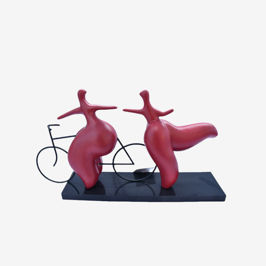 Abstract Cycling Sculpture Resin Metal Marble