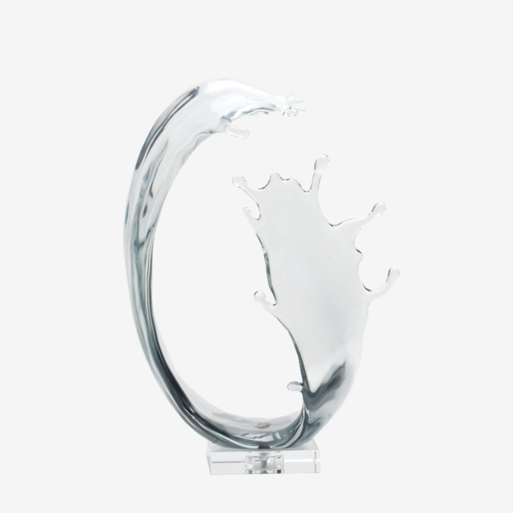 Modern Resin Sculpture Smoke Grey