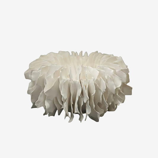 Abstract Sculptural Vase White Resin
