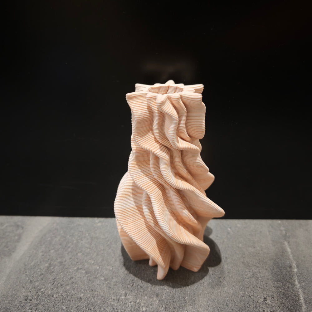 Organic Flow Ceramic Vase Beige