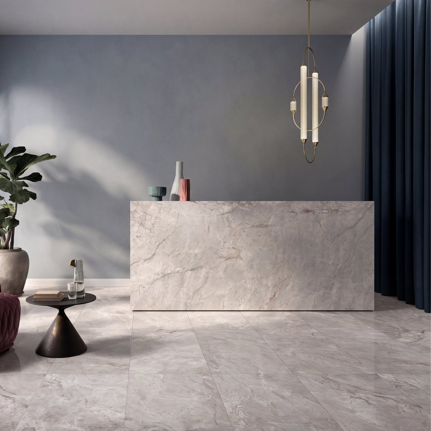 Italy Slabs Keope Element Lux Silver Grey Silky