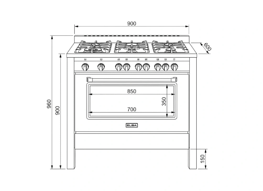 Elba EX 166 FG Free Standing Cooker 100 cm