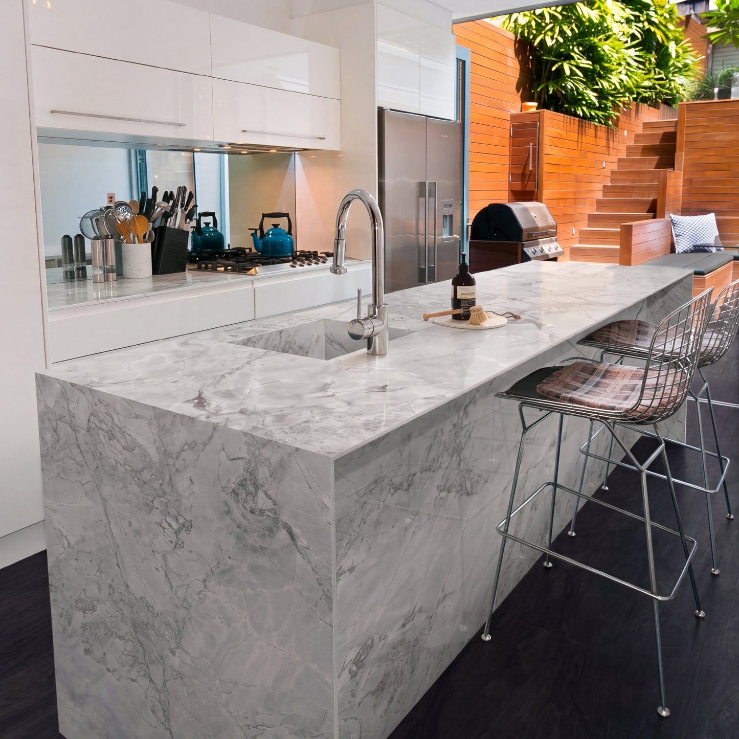 Spain Slab Techlam Supergrey Polished Book Match