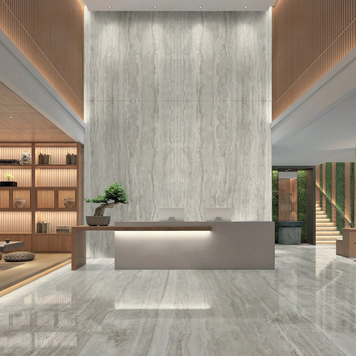 Italy Slabs Vero Travertino White Bookmatch Face A