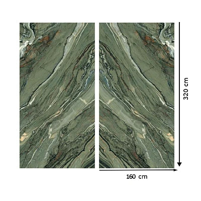 Italy Slabs Vero Green Majestic Bookmatch Polished