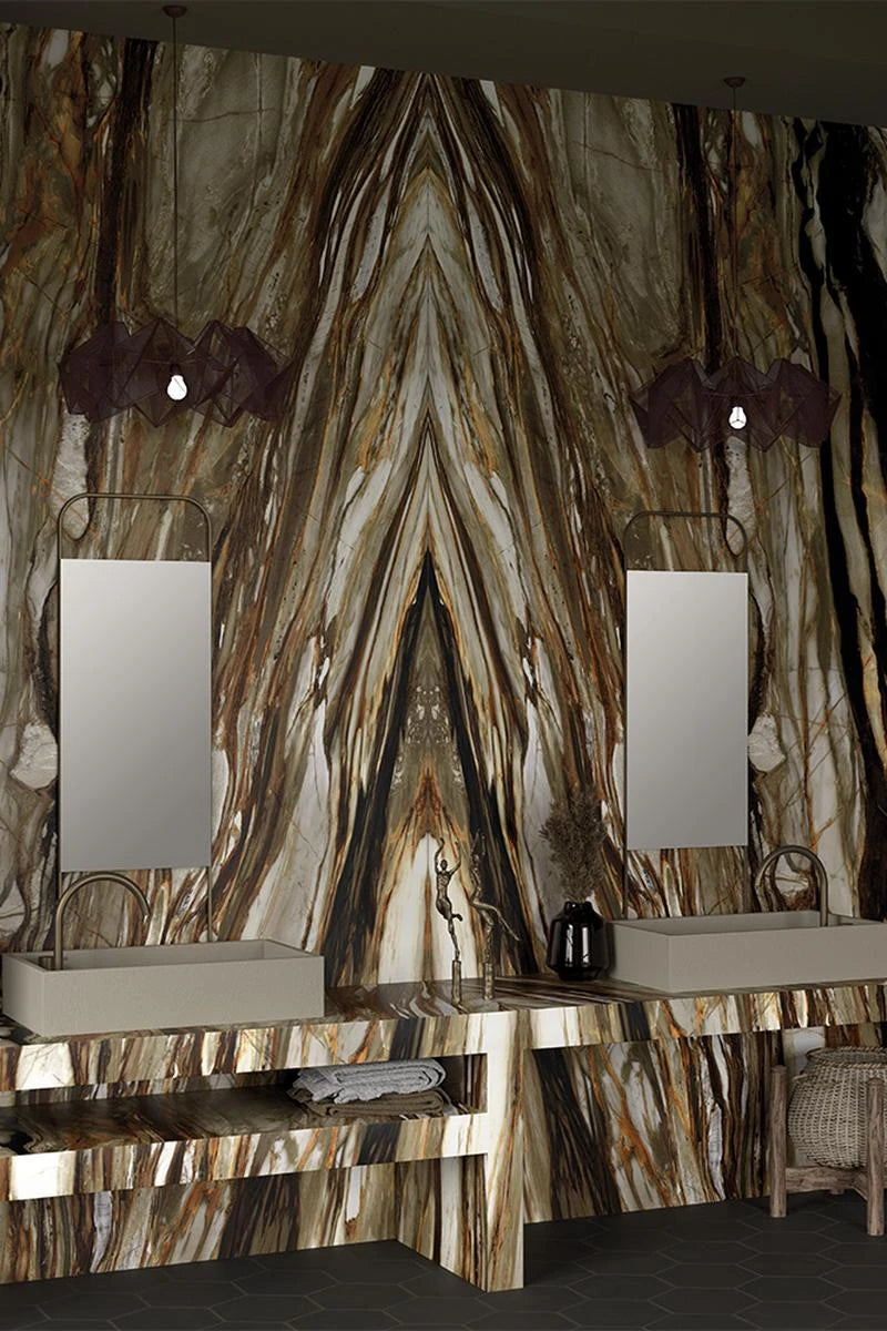 Italy Slabs Vero Redwood Stone Bookmatch Polished