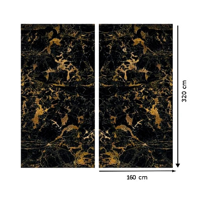 Italy Slabs Vero Black Gold Bookmatch Polished