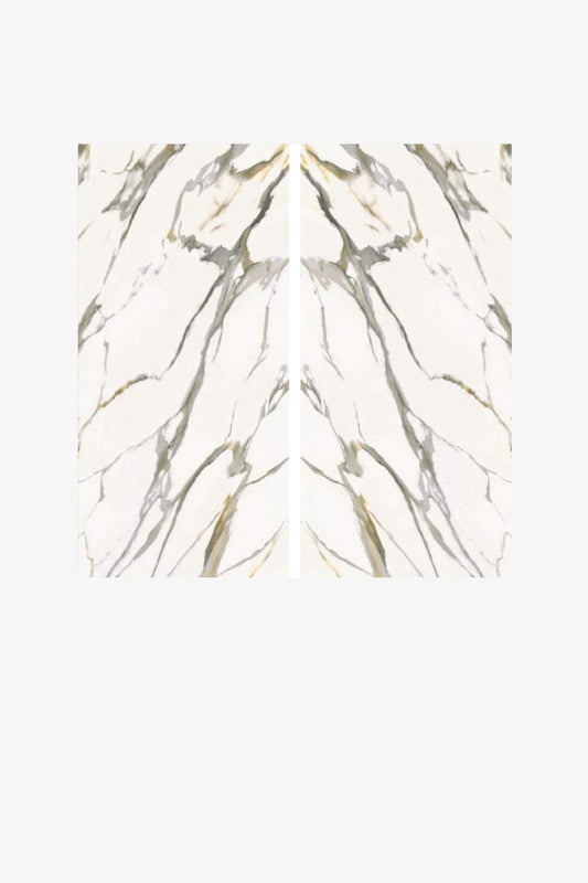 Italy Slabs Vero Calacatta Cream Light Bookmatch Polished