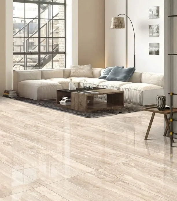 Indian Floor Tiles Vero River Romano Beige Polished