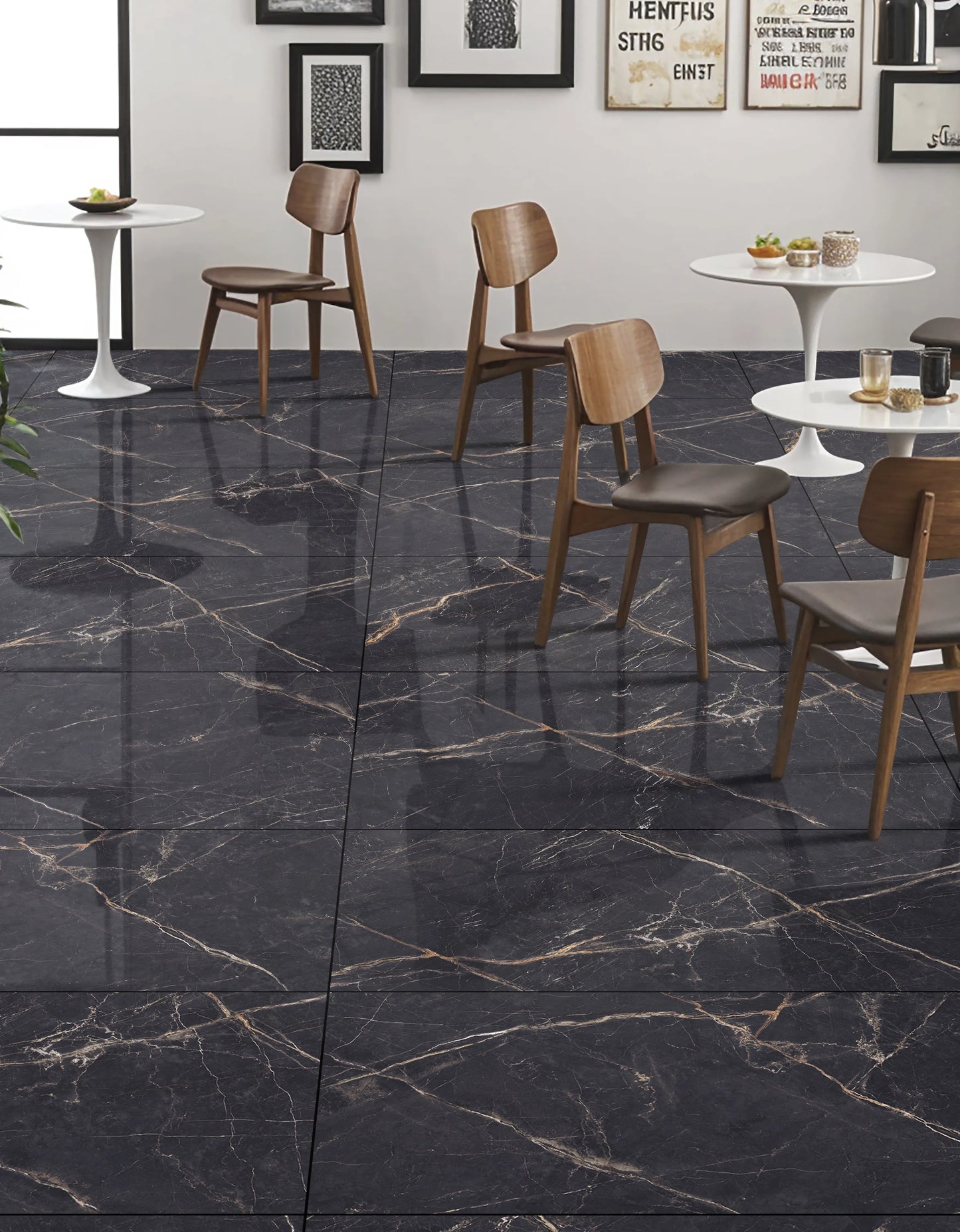 Indian Floor Tiles Vero Eminet Black Polished