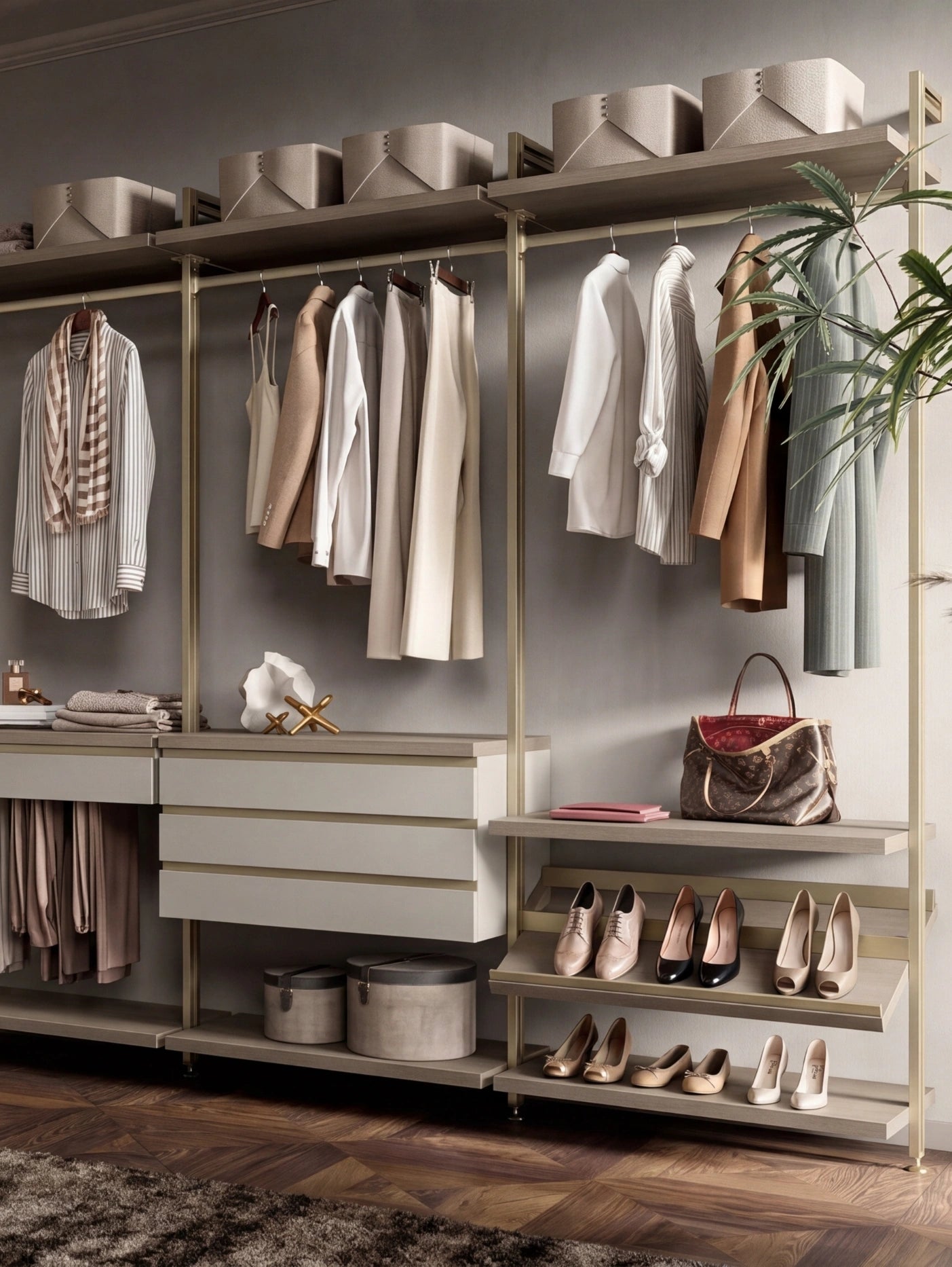 Cabin With Masts Virgo Linear Walk-In Closet V321