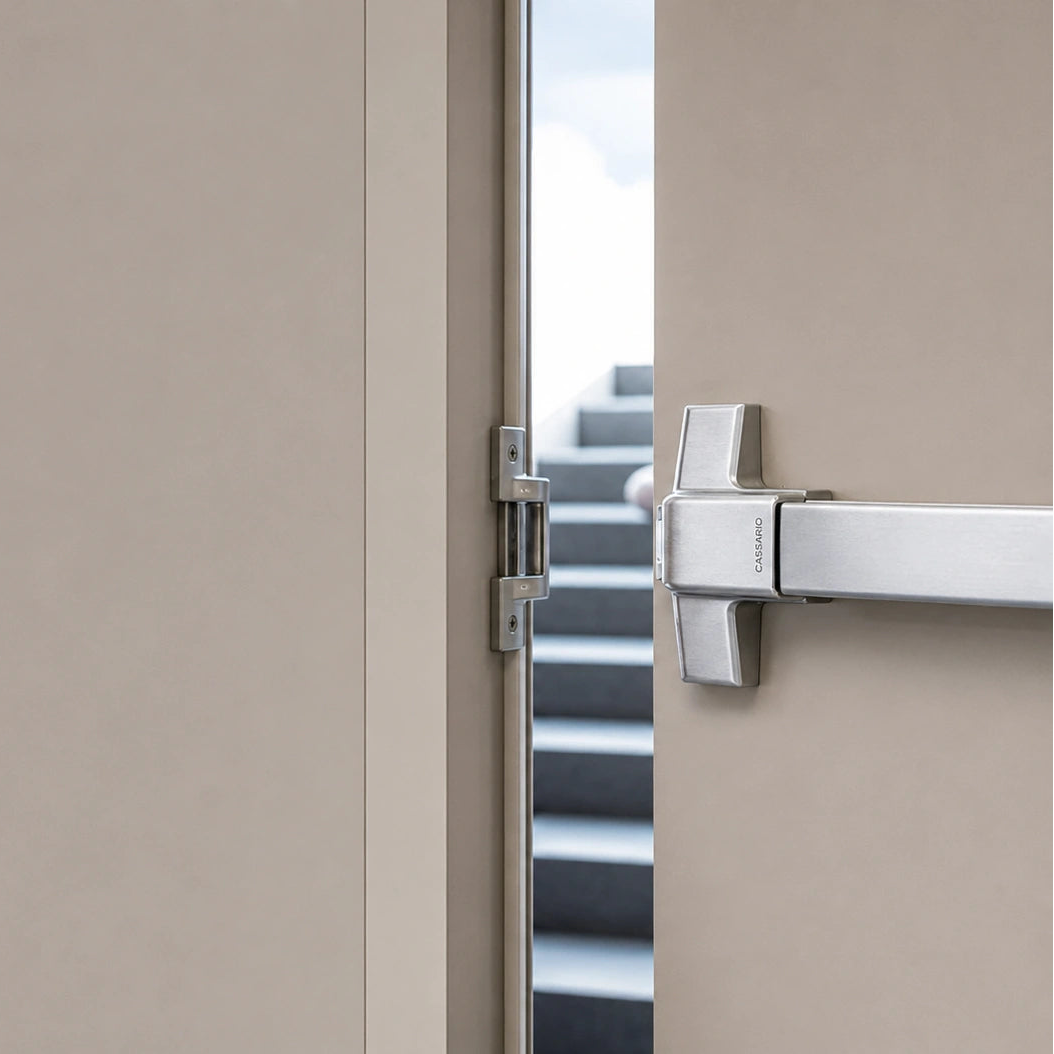 Cassario Rim Touch Bar Panic Bolt PB02-S, Satin Stainless Steel