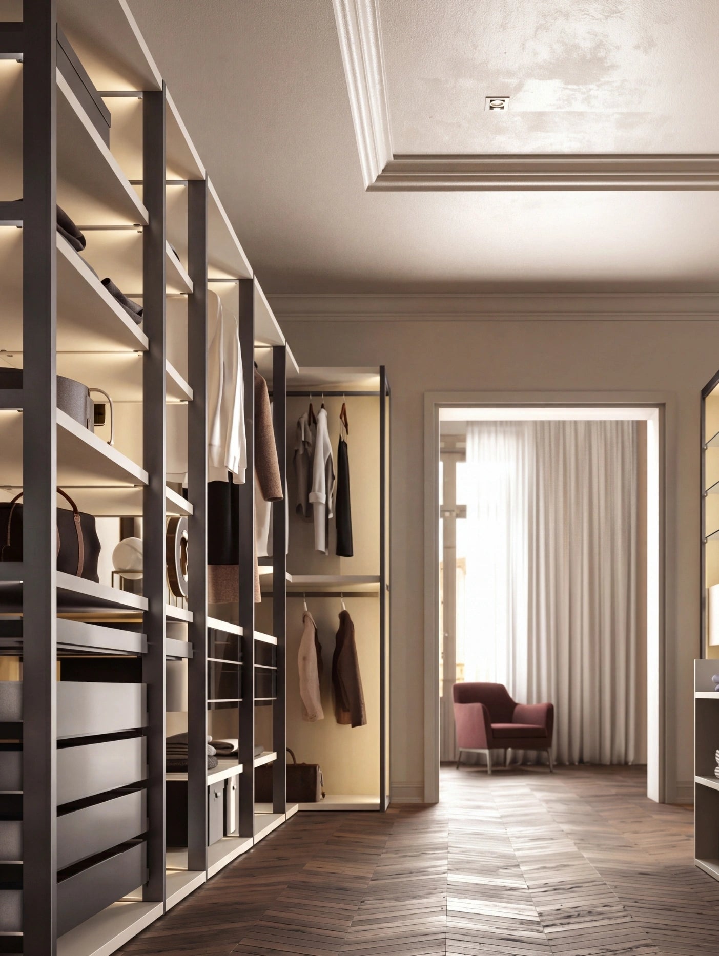 Shoulder Cabins Antares Walk-in Closet with Central Island A124