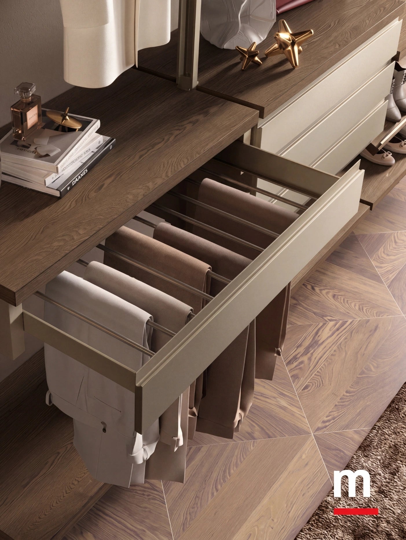 Cabin With Masts Virgo Linear Walk-In Closet V321
