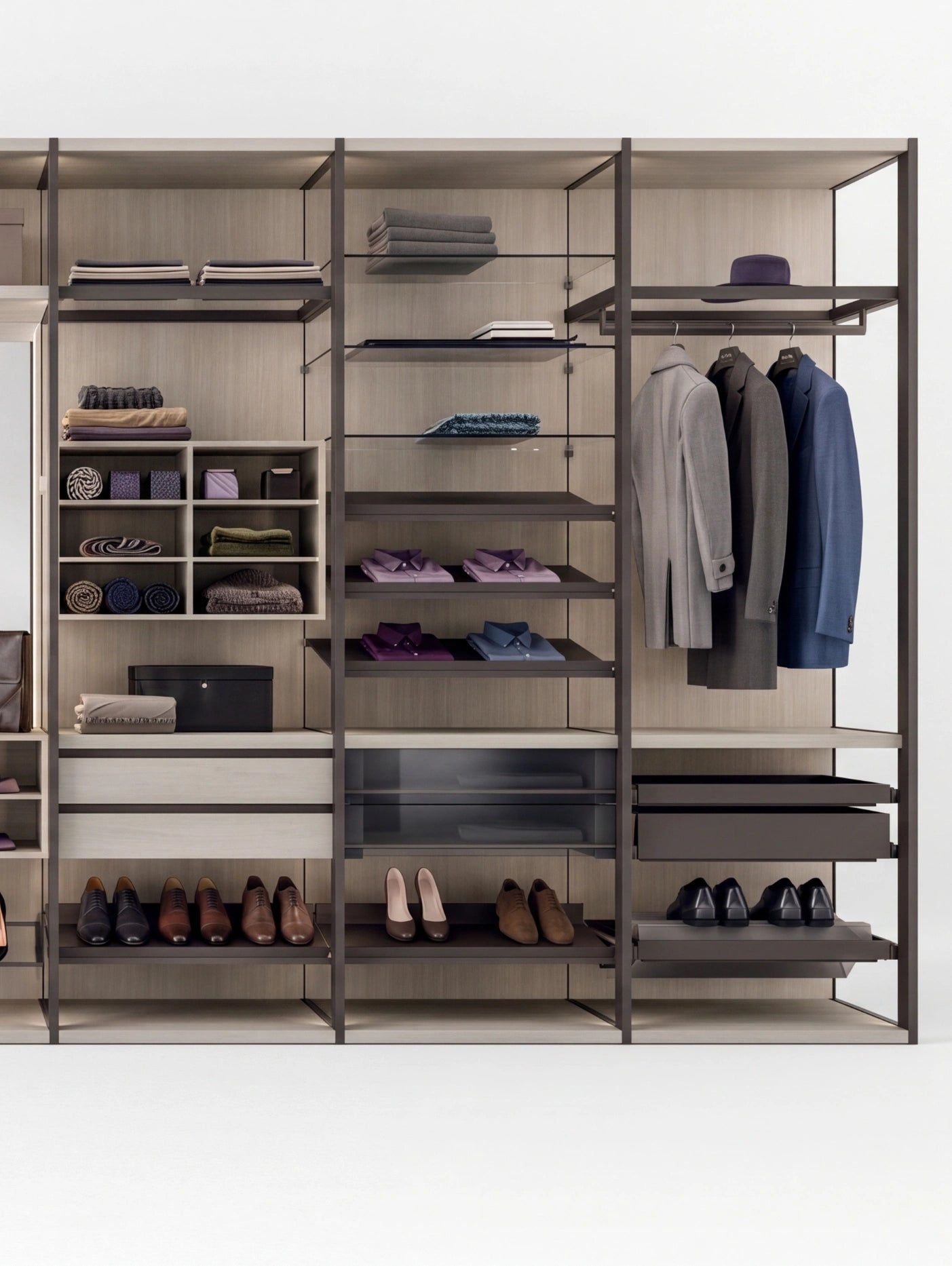 Shoulder Cabins Antares Walk-in Closet Glass Hinged Doors A125