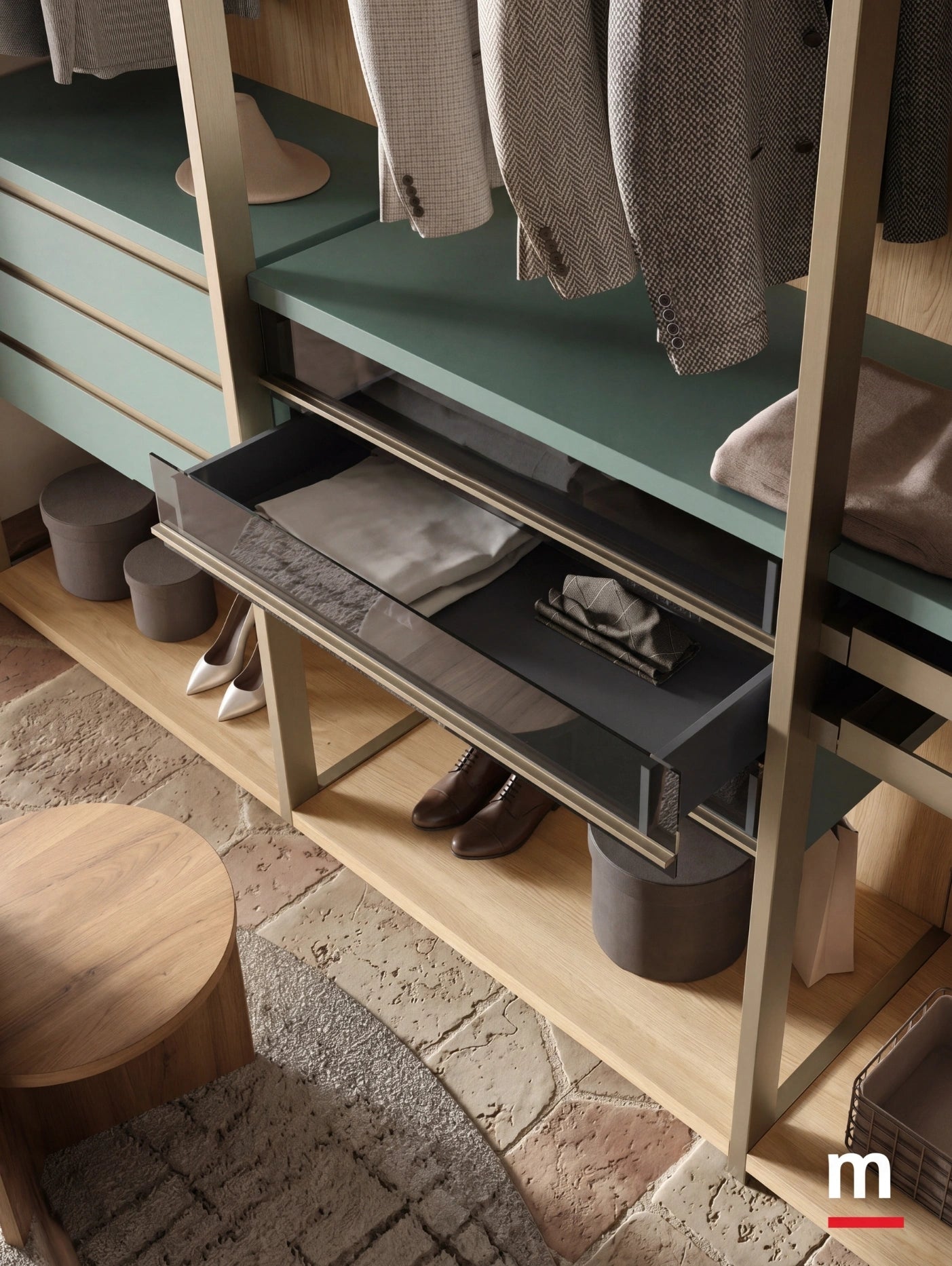 Shoulder Cabins Antares Walk-in Closet with Island A123