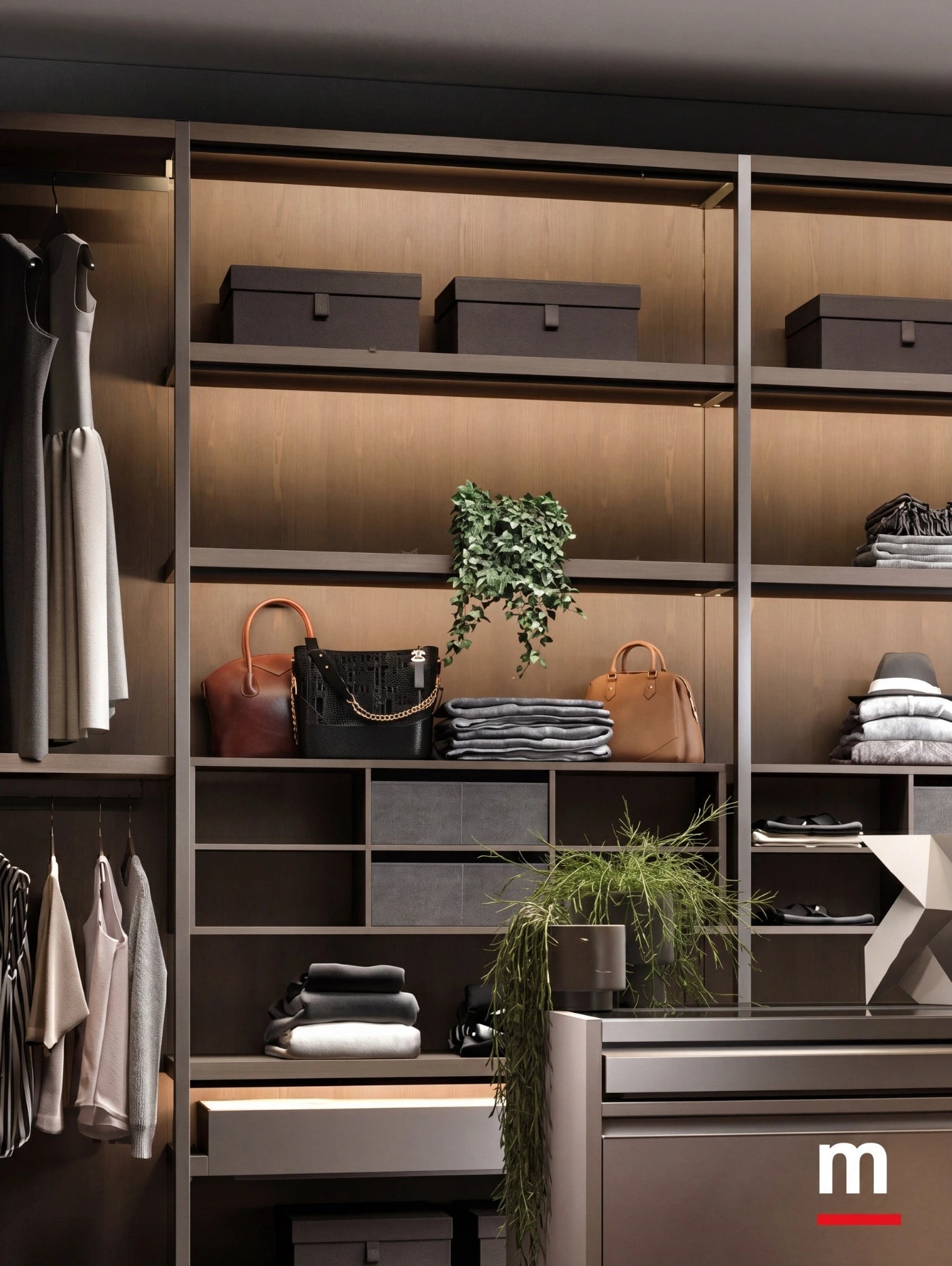 Shoulder Cabins Antares Walk-in Closet with Central Island A122