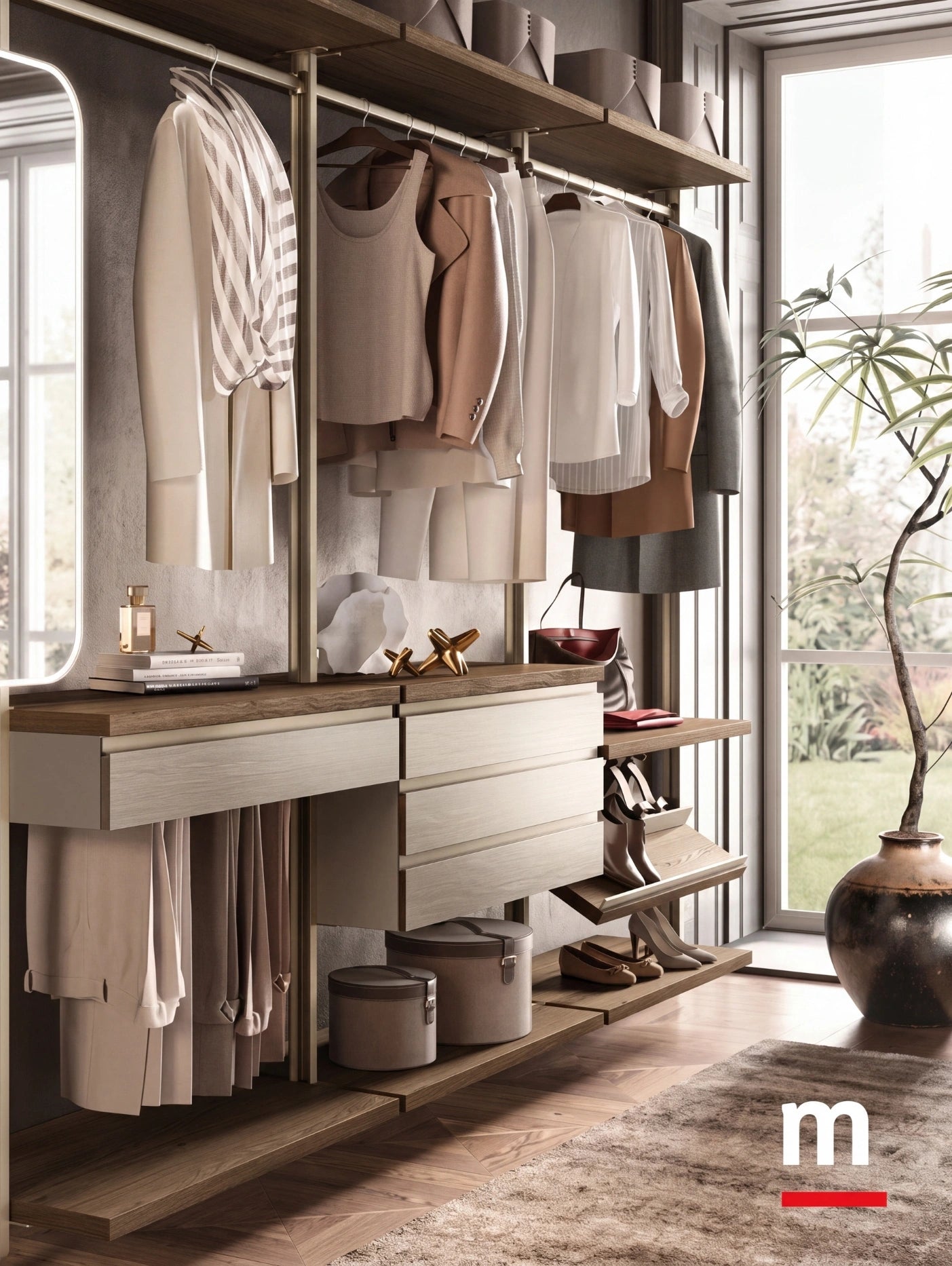 Cabin With Masts Virgo Linear Walk-In Closet V321