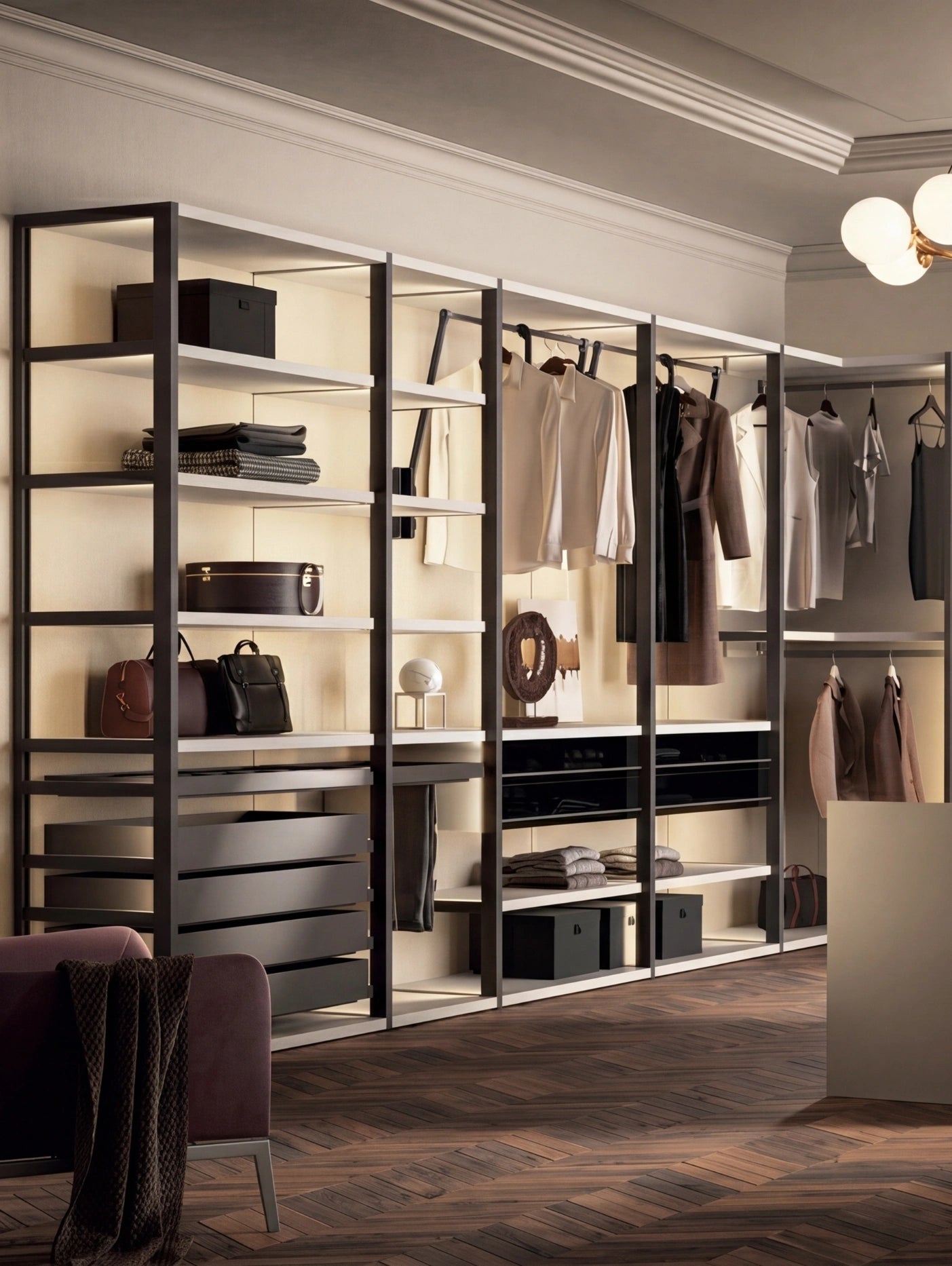 Shoulder Cabins Antares Walk-in Closet with Central Island A124