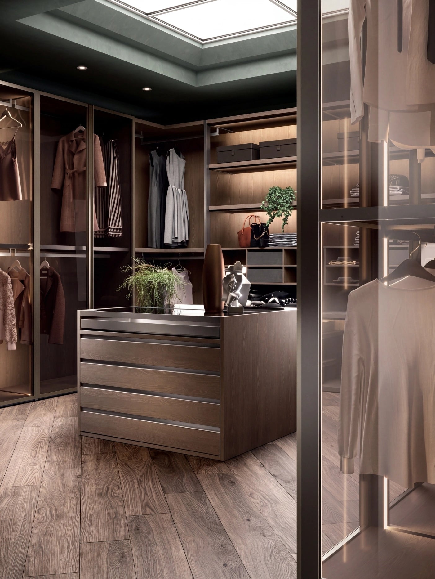 Shoulder Cabins Antares Walk-in Closet with Central Island A122