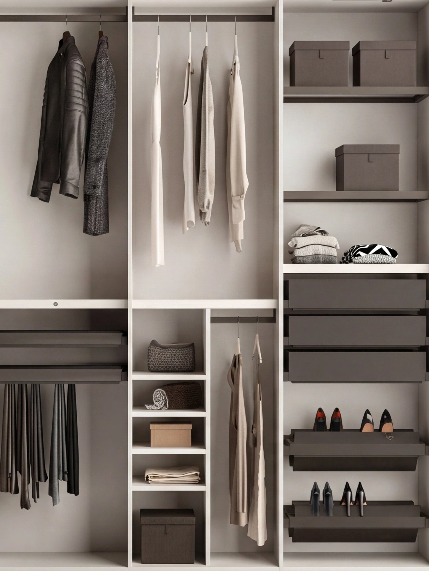 Combi Wardrobe, Libeccio Hinged Doors and Libeccio Sliding Doors C256