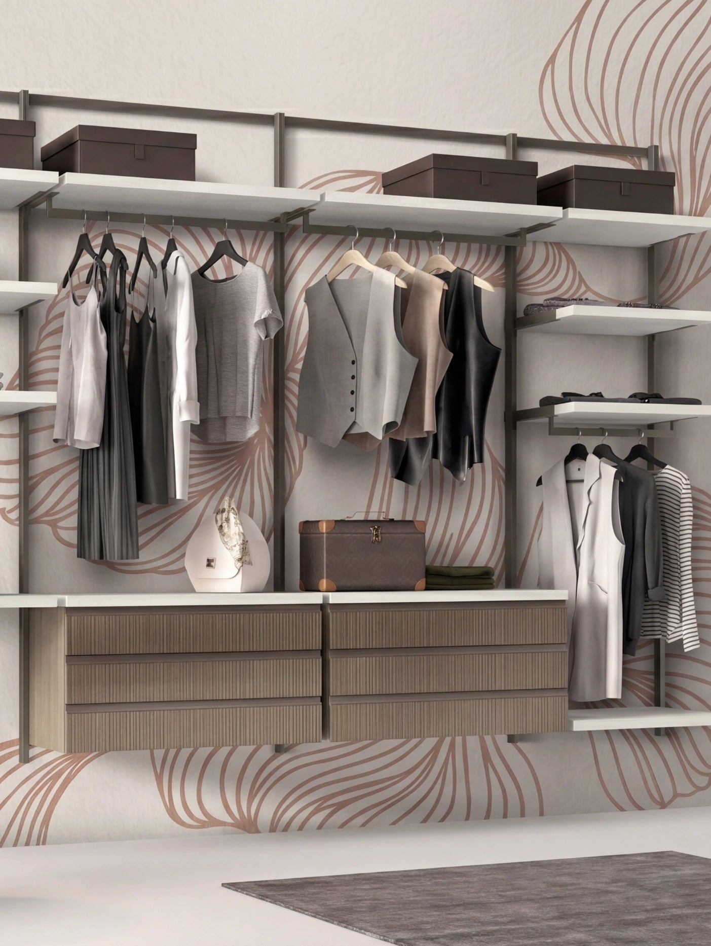 Wall Mounted Cabins Walk-In Wardrobe Orion Linear O422