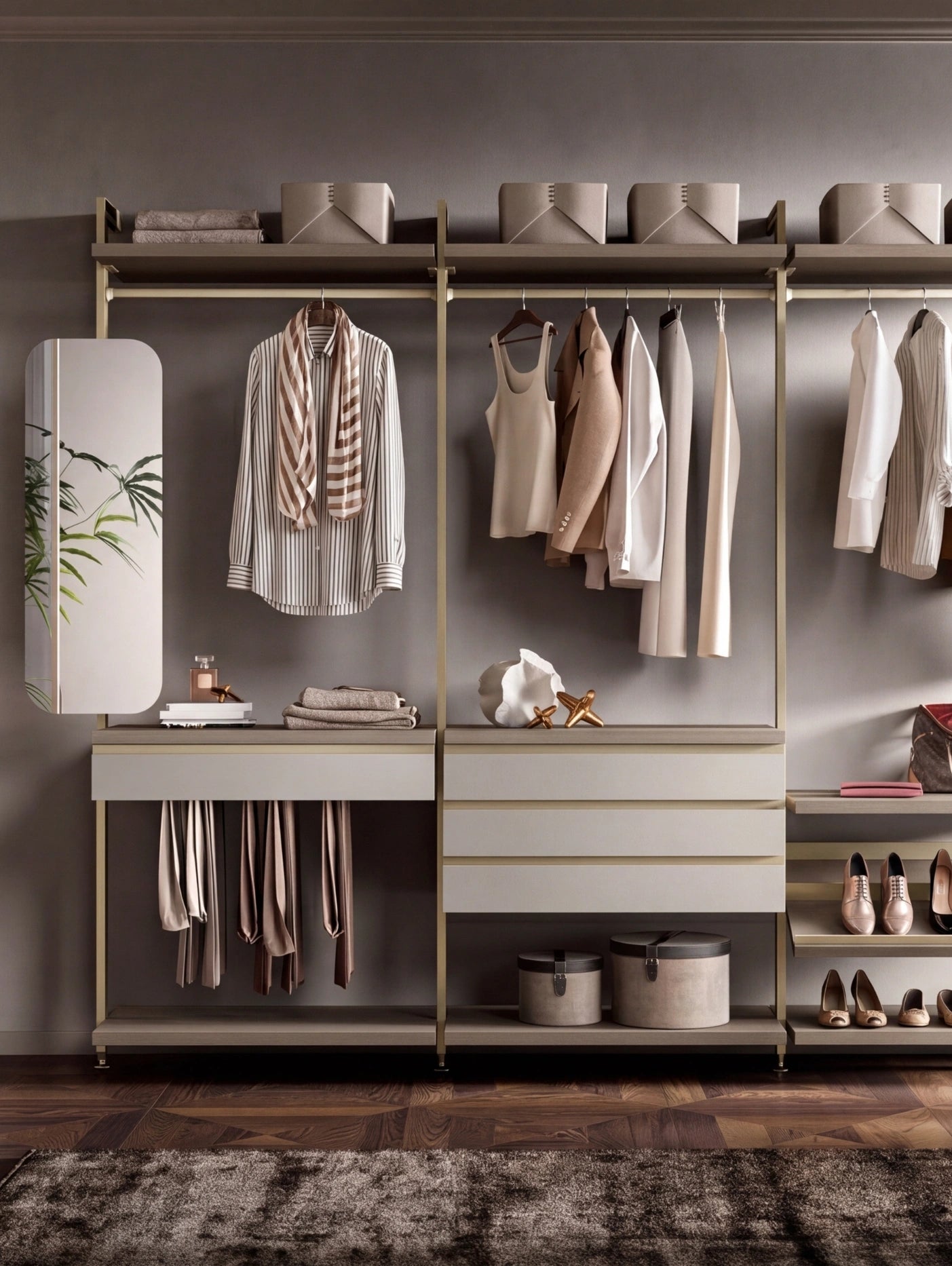 Cabin With Masts Virgo Linear Walk-In Closet V321