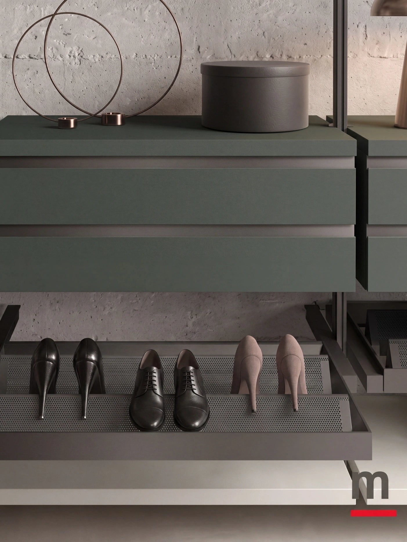 Cabin With Masts Virgo Linear Walk-In Closet with Double-Sided Element V322