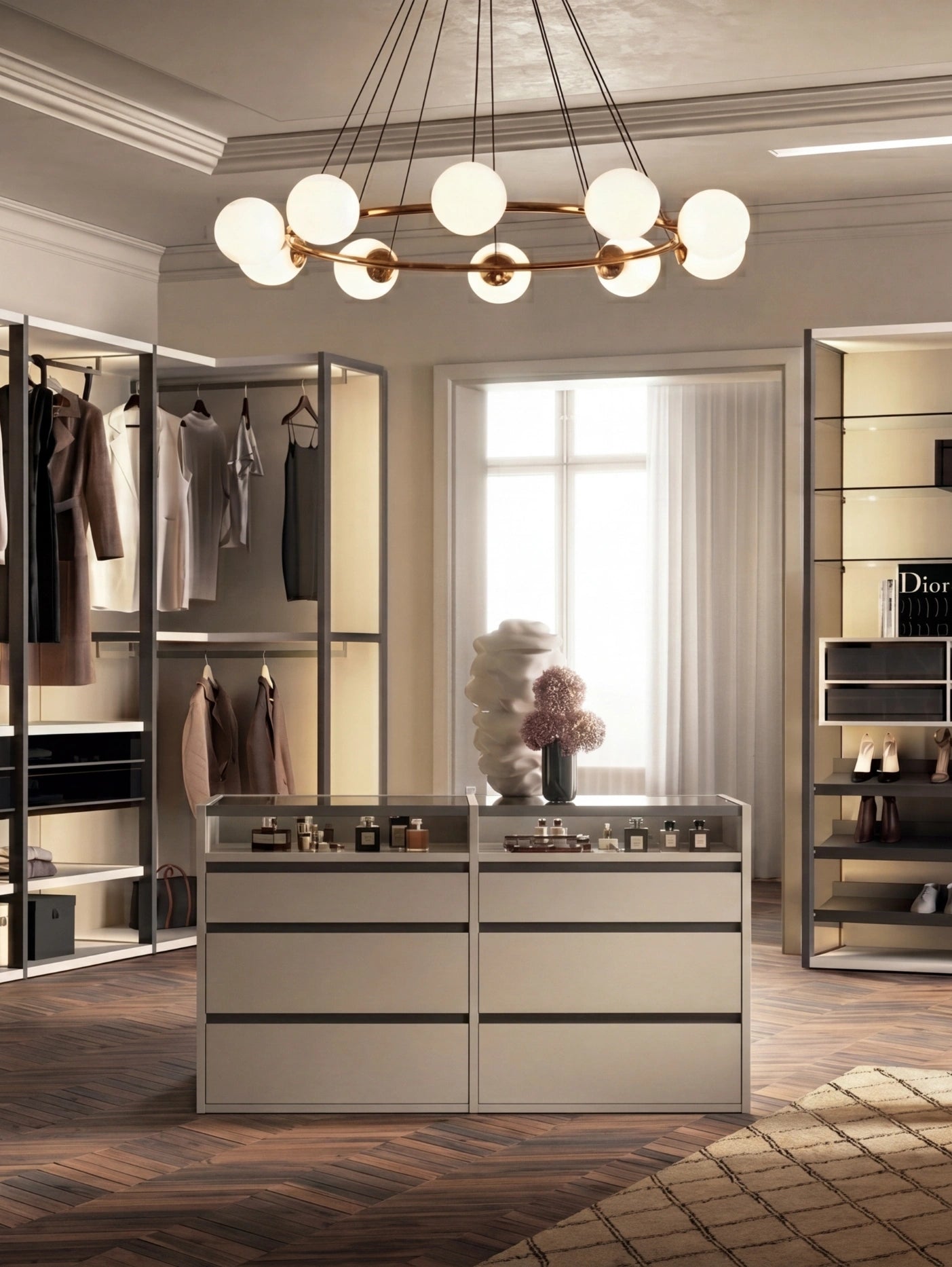 Shoulder Cabins Antares Walk-in Closet with Central Island A124