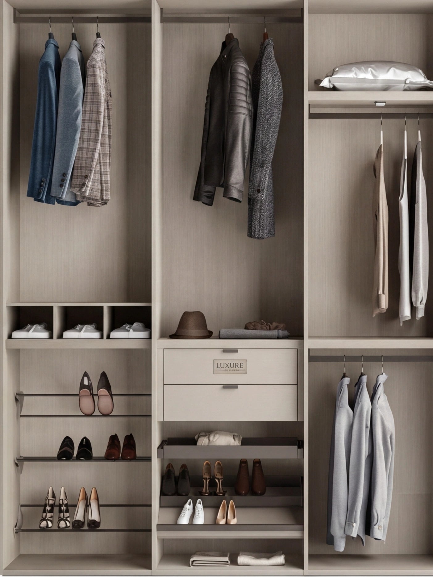 Combi Wardrobe, Libeccio Hinged Doors and Libeccio Sliding Doors C256