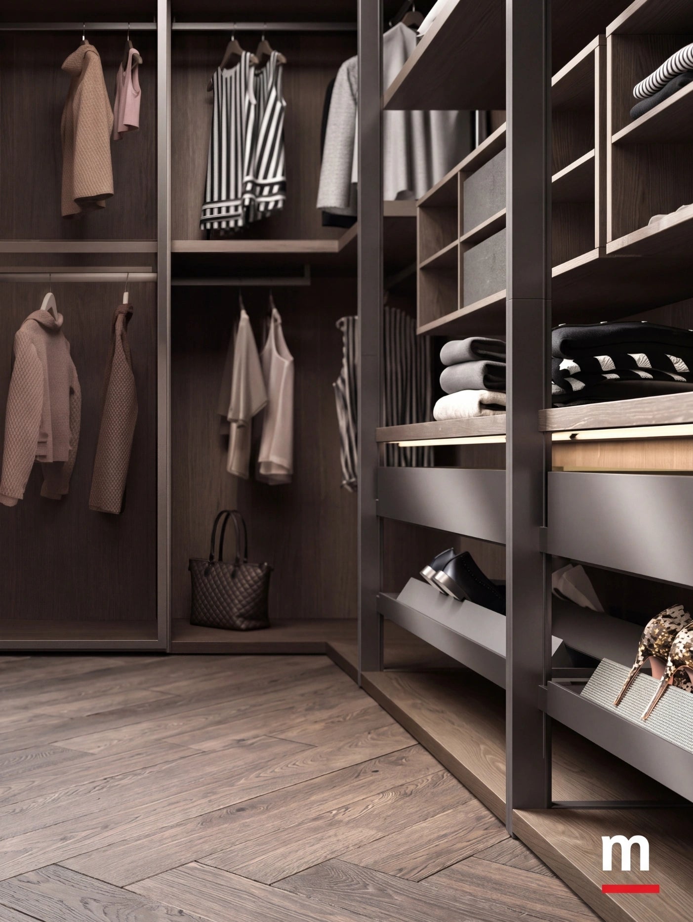 Shoulder Cabins Antares Walk-in Closet with Central Island A122