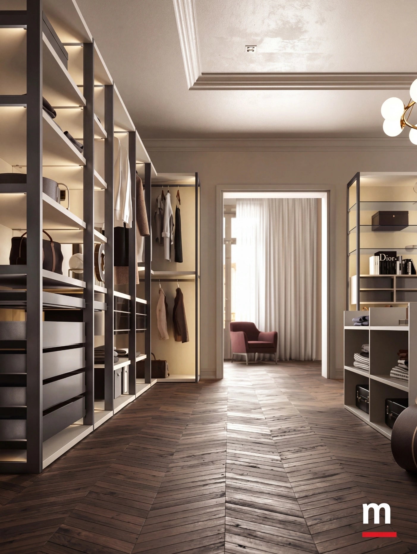 Shoulder Cabins Antares Walk-in Closet with Central Island A124