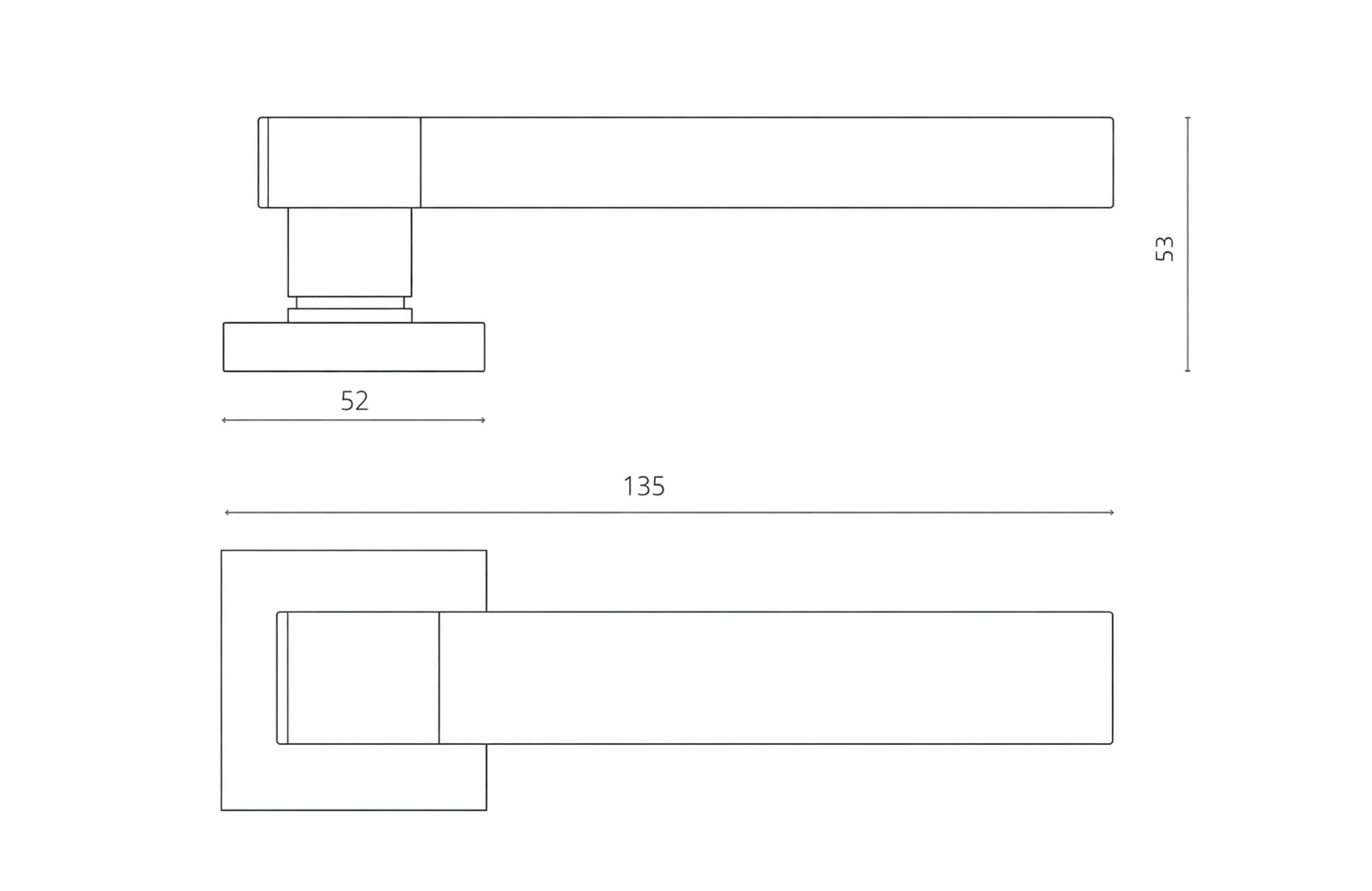 KYMI Home Crystal Lever Handle on Square Rose and Cylinder Escutcheon