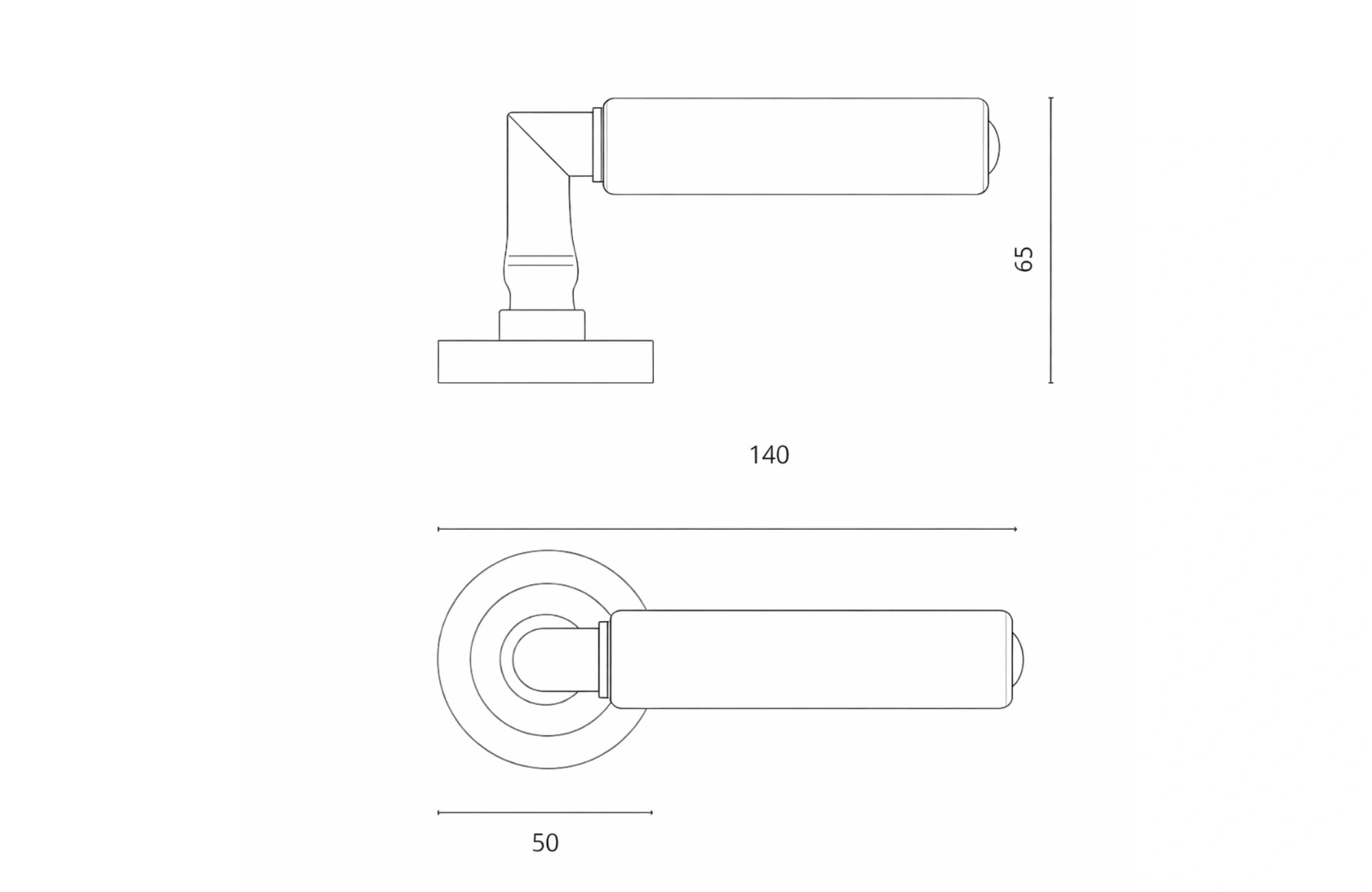 Kikka Leather Lever Handle on Rose and Cylinder Escutcheon