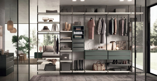 Cabin With Masts Virgo Linear Walk-In Closet with Double-Sided Element V322