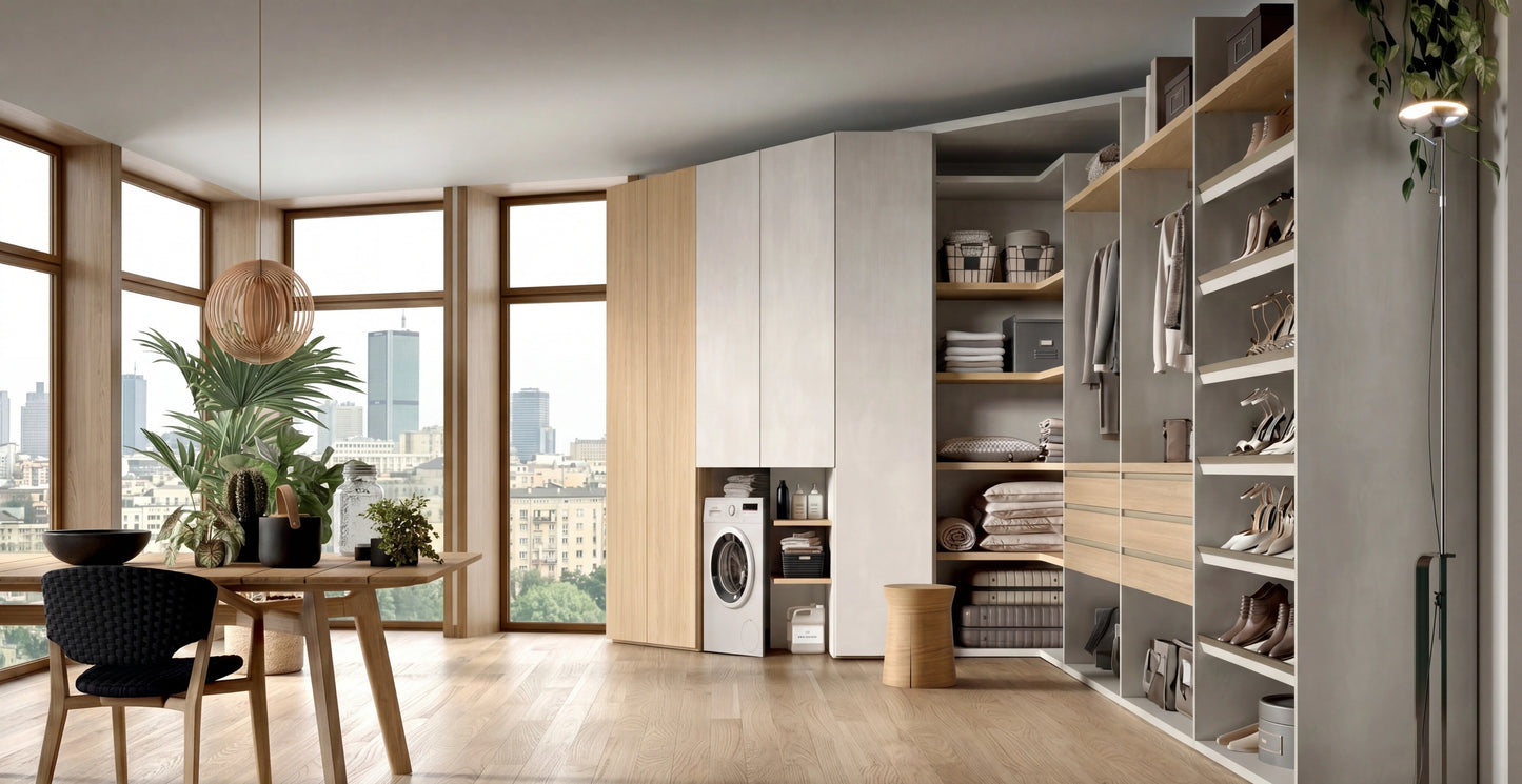 Modular Cabins Taurus Corner Walk-In Wardrobe T524