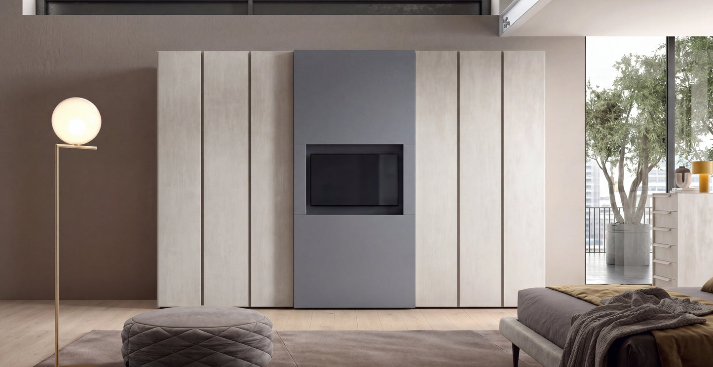 Combi Wardrobe, Bora Hinged Doors and Brunale TV Sliding Doors C252