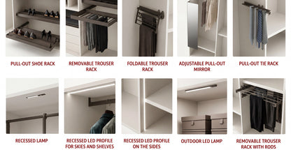 Combi Wardrobe, Libeccio Hinged Doors and Libeccio Sliding Doors C256