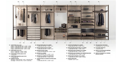 Shoulder Cabins Antares Walk-in Closet Glass Hinged Doors A125