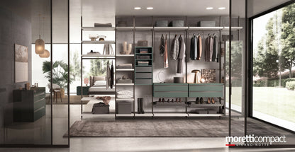 Cabin With Masts Virgo Linear Walk-In Closet with Double-Sided Element V322