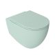 Isvea Infinity Wall Hung WC With Soft Close Seat Cover Set of 2 Mint Green