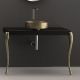 Glass Design MUSA CONSOLLE black lacquered with gold leaf legs MSNLFORHOFO